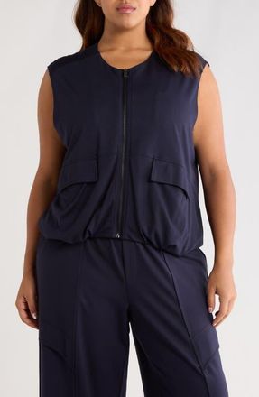 Wit & Wisdom Knit Zip-Up Vest in Navy at Nordstrom, Size 1 X