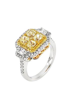 Bony Levy Mix White & Yellow Diamond Ring in 18K Yellow Gold at Nordstrom, Size 6.5