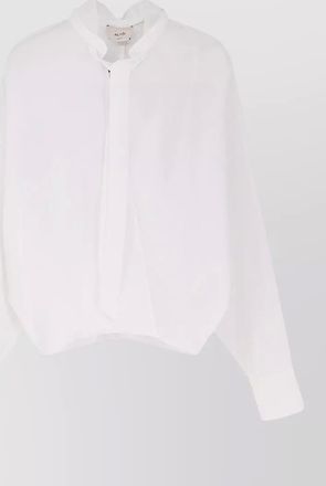 Alysi cotton v-neck bow blouse