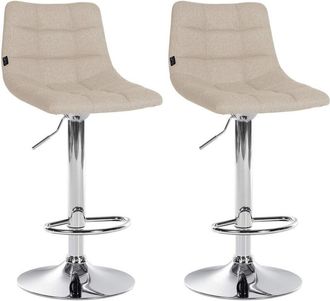 Clp Clp - Set De 2 Taburetes De Bar Jerry En Tela Crema Cromado