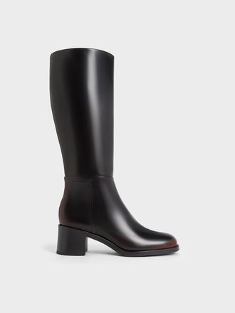 Charles & Keith Louise Block-Heel Knee-High Boots