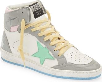 Golden Goose Sky-Star High Top Sneaker in White/Grey/Aquamarine/Pink at Nordstrom, Size 8Us