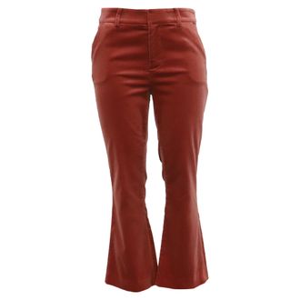 Frame Denim Frame Flared Trousers in Rust Orange Cotton