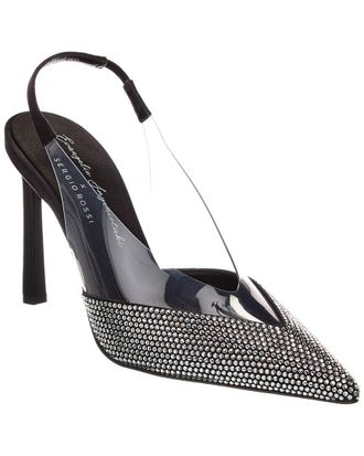 Sergio Rossi X Evangelie Smyrniotaki Satin & Vinyl Slingback Pump