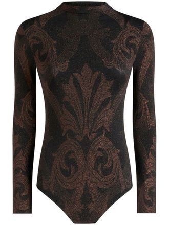 Etro metallic jacquard bodysuit - Brown