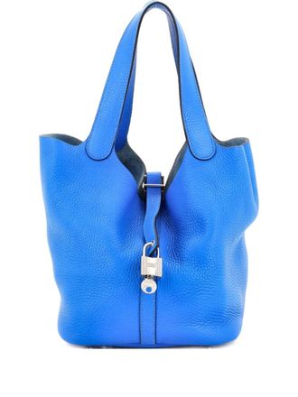 Herm&egrave;s Picotin Lock Bag Clemence MM bucket bag - Blauw