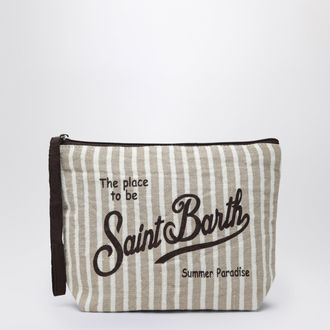 MC2 Saint Barth Beige striped Aline pouch
