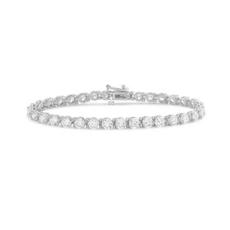 Diana M. Jewels 14kt white gold 3cts round lab grown diamond 3-prong tennis bracelet
