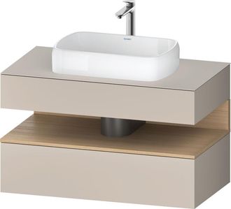 Duravit Duravit - Qatego Consola Mueble Bajo Lavabo, 1 Extra&iacute;ble, 1 Caj&oacute;n