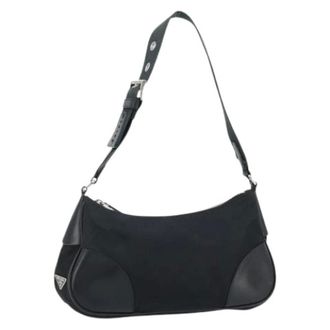 Prada Pre-owned Shoulder Bags, female, Black, Size: ONE SIZE Pre-owned Vintage Nylon Shoulder Bag