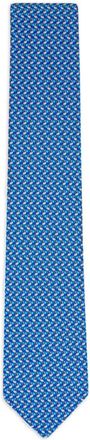 Ferragamo patterned silk tie - Blauw