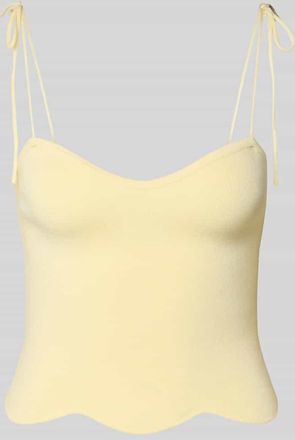LeGer By Lena Gercke Top aus Viskose-Mix mit Spaghettitr&auml;gern in Hellgelb, Gr&ouml;&szlig;e 34