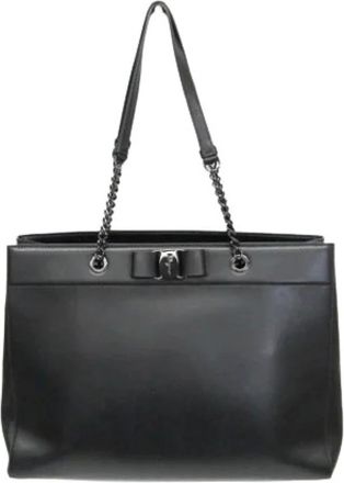 Ferragamo Pre-owned Tote Bags, female, Black, Size: ONE SIZE Pre-owned Vara Ez-21 H500 Tote Bag