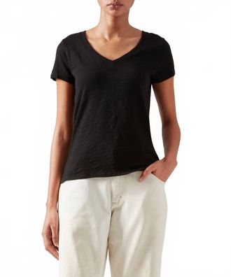 ATM Anthony Thomas Melillo Slub Jersey Schoolboy V-Neck Tee In Black