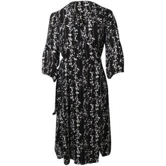 BA&SH Ba & Sh Waist Tie Silver-trimmed Floral Dress in Black Viscose