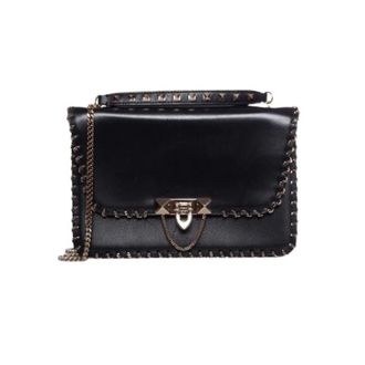 Valentino Pre-owned Leren Schoudertas - Dames - Pre-owned - Zwart - Maat: ONE Size Leer