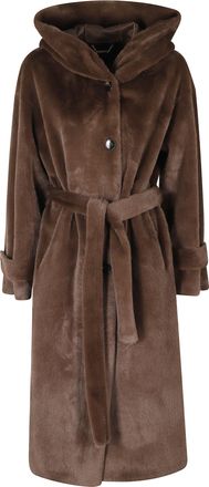 Seventy Brown Lightweight Faux Fur Polyester Coat