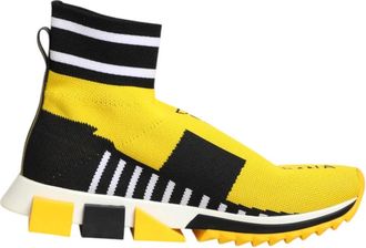 Dolce & Gabbana Zwart Geel Sorrento Sneakers Schoenen - Dames - Sneakers - Veelkleurig - 39 1/2 EU - Schoenen