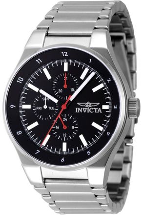 Invicta Racing 47547 Heren Horloge - Quartz Uurwerk - Roestvrij Staal met zwarte Wijzerplaat - 44mm