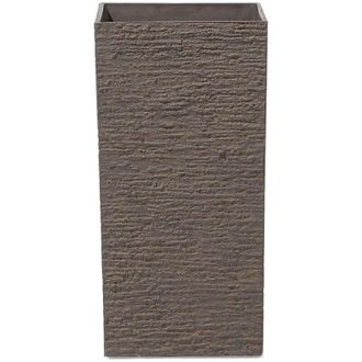 Beliani Maceta De Piedra Marr&oacute;n Alta 30 X 30 X 60 Cm Para Interior Y Exterior Gaza
