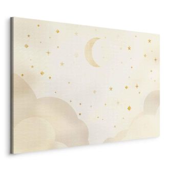 OEM Imagen - Noche Brillante - La Luna Acompa&ntilde;ada De Muchas Estrellas Sobre Un Fondo Brillante / Noche Estrellada