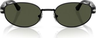 Persol 56mm Oval Sunglasses in Black /Green at Nordstrom