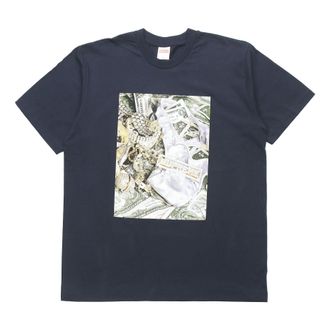 SUPREME Money Printing Short Sleeve Unisex Navy Blue SUP-SS20-297