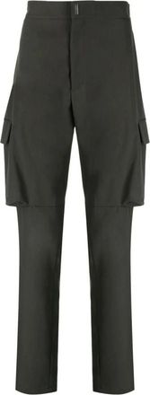 Givenchy Straight Trousers, male, Black, L, Green Wool Cargo Trousers