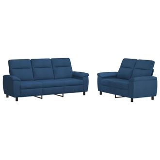 vidaXL Set Di Divani 2 Pcs Blu Tessuto Vidaxl