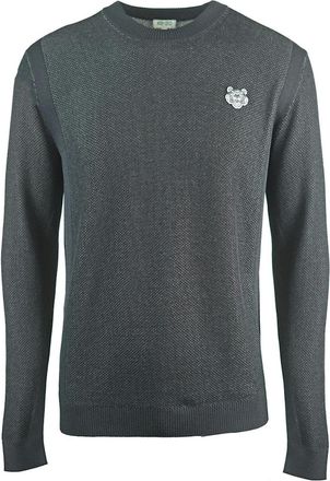 Kenzo Mens Kenzo Textiled Design Plain Black Jumper - Grey - Size: 36