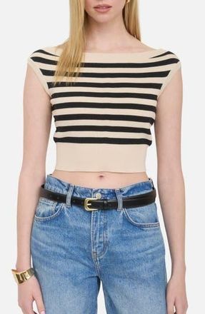 Blu Pepper Off-the-Shoulder Knit Crop Top in Black at Nordstrom Rack, Size Medium