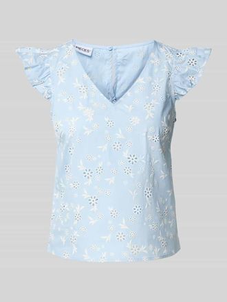 Pieces Regular Fit Blusentop aus reiner Baumwolle Modell BANNA in Hellblau, Gr&ouml;&szlig;e XL