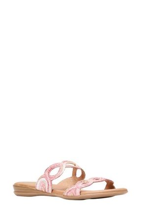 Andr&eacute; Assous Nizzie Double Strap Slide Sandal in Pink Multi at Nordstrom, Size 10