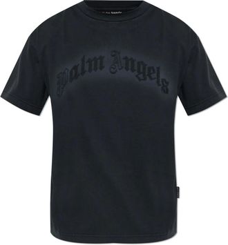 Palm Angels Tops, Heren, Zwart, 2Xl, Katoen, T-shirt met logo