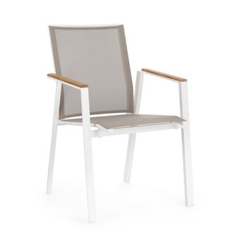 Konte Design Conjunto de 4 sillas de jard&iacute;n gris paloma con inserciones
