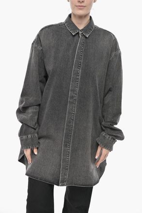 Fear of God Camicia Oversize Fit in Denim con Abbottonatura a Scomparsa Fear Of God