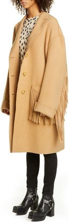 R13 Fringe Trim Wool Blend Coat in Camel at Nordstrom Rack, Size X-Small