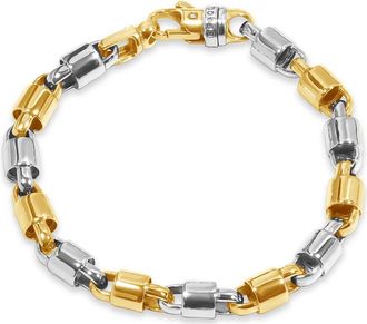 Pompeii3 Mens Heavy Designer Link 14k Gold (49gram) or Platinum (79gram) 8mm Bracelet 9