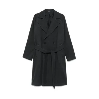 Tagliatore Belted Coats, male, Gray, Size: M Dark Grey Belted Coat