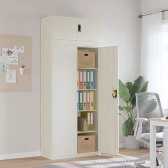 vidaXL Armario Archivador De Acero Blanco 90x40x220 Cm Vidaxl