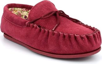 Generic Womens Moccasin Slippers Real Suede Slippers Womens Slippers Ladies Slippers Womens Moccasins Womens Leather Slippers Genuine Leather Pink/Grey/Navy/S