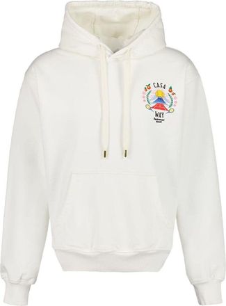 Casablanca Cropped White Sweatshirt With Embroidered Logo