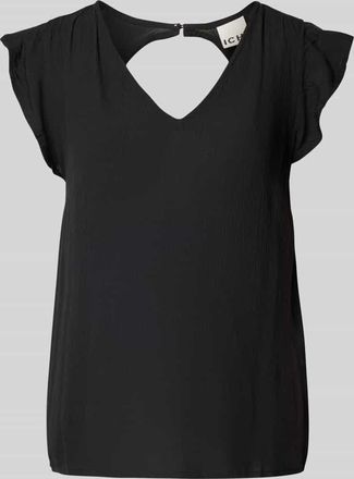 Ichi Regular Fit Blusenshirt mit V-Ausschnitt Modell MARRAKECH in Black, Gr&ouml;&szlig;e S