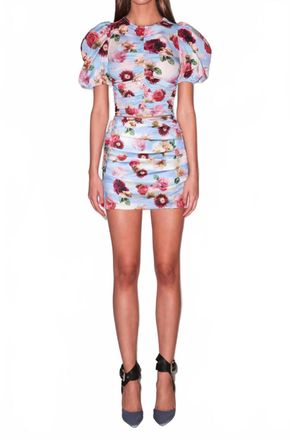 Fleur du Mal Georgette Puff Sleeve Top In Floral