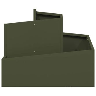 Berkfield Home Metal Planter Olive Green Metal Medium Stackable Metal Planter