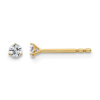 Diamond2Deal 14k Yellow Gold 1/10 ct Round Lab Grown Diamond Stud Earrings VS Clarity, D-E Color