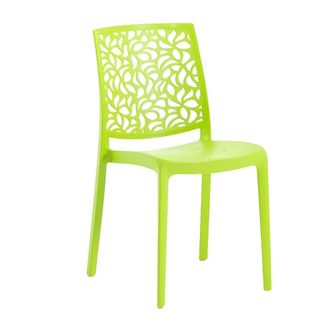 Siediti Fuori e Dentro Conjunto de 6 sillas de resina para interior o exterior verde lima
