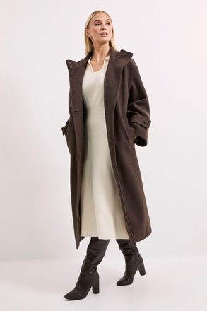 Principles Womens Utility Funnel Neck Coat - Chocolate - Size 18 UK