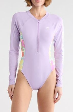 Billabong Tropic Long Sleeve One-Piece Rashguard Swimsuit in Sweet Orchid at Nordstrom Rack, Size X-Small