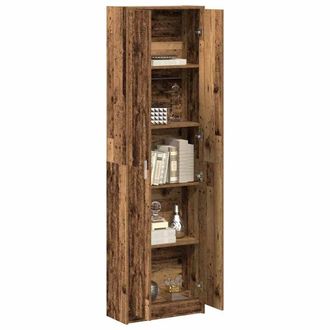 Berkfield Home Wardrobe Old Wood 55x25x189 cm Engineered Wood in Brown | Size: 55 x 25 x 189 cm